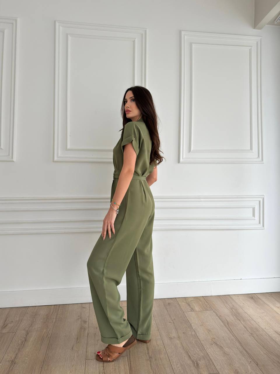 Ensemble vert kaki avec ceinture