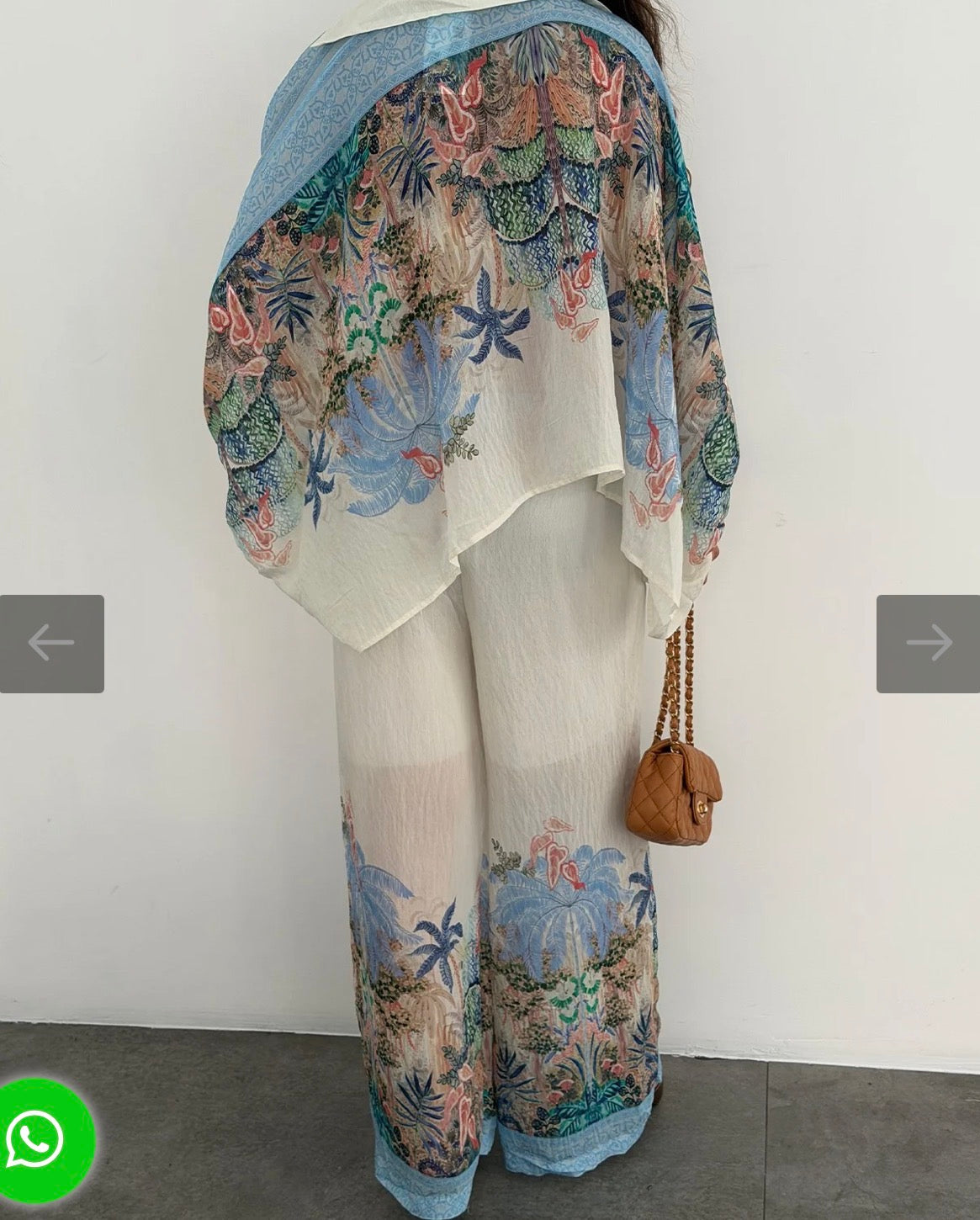 Ensemble fluide chemise & pantalon imprimé tropical