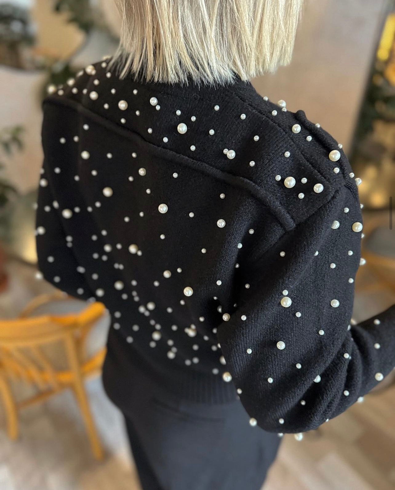 Cardigan Noir avec Strass