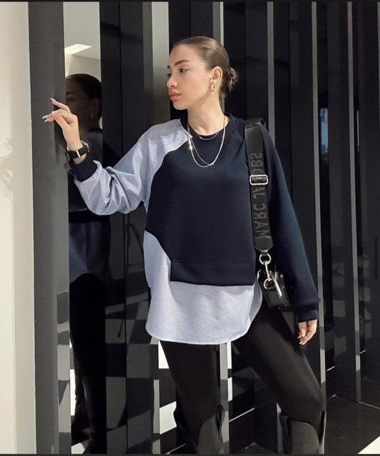 Sweat design bicolore