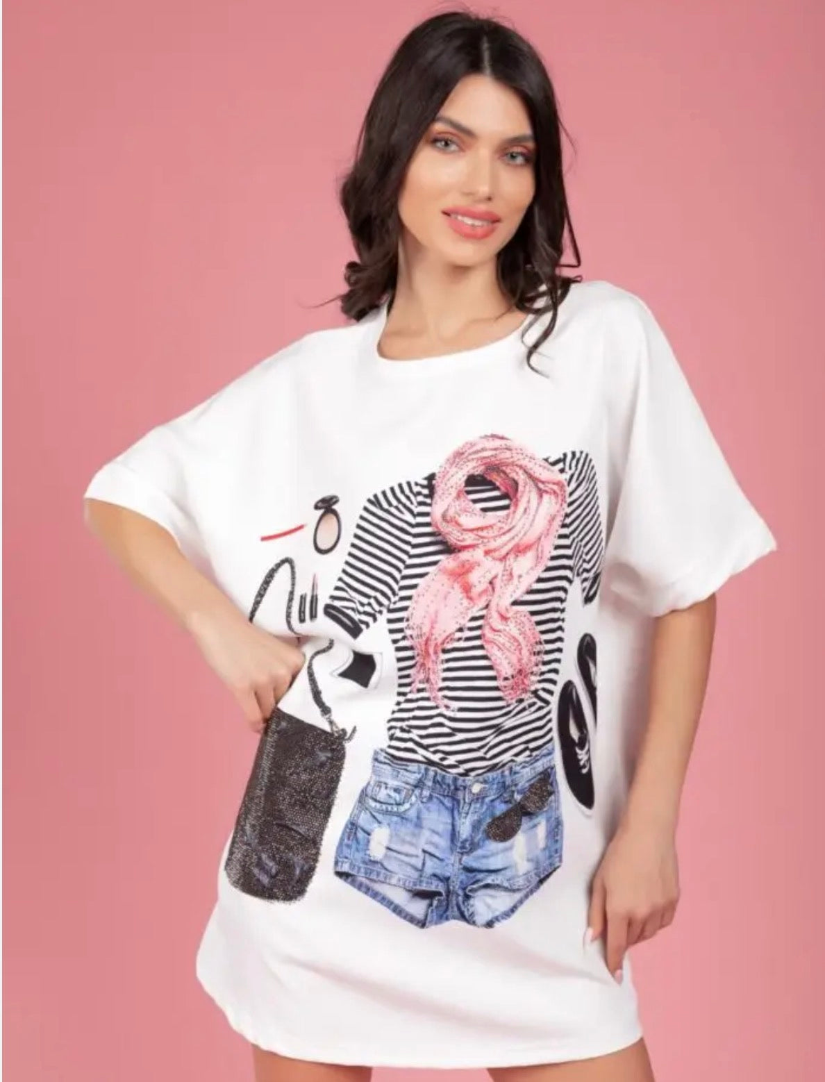 T-shirt Blanc imprimé