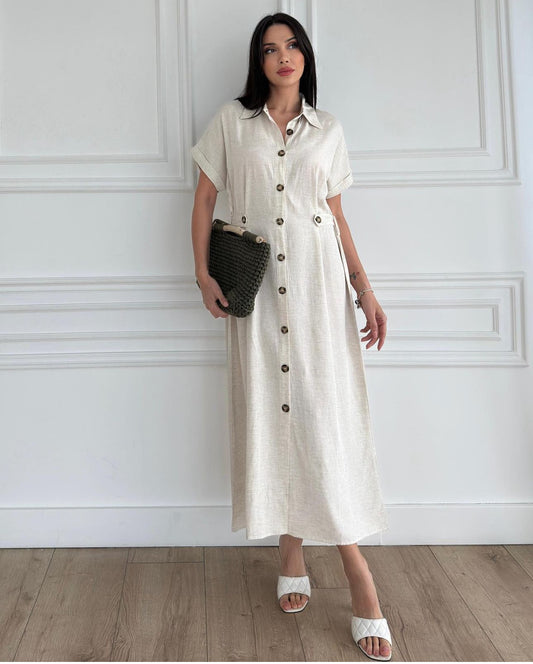 Robe longue en lin