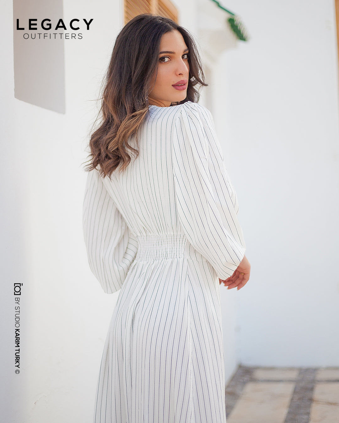 Robe longue demi manche avec fente