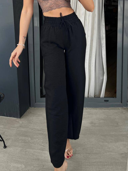 Pantalon en lin Noir