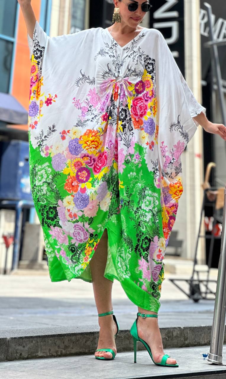 Robe longue oversize à motifs