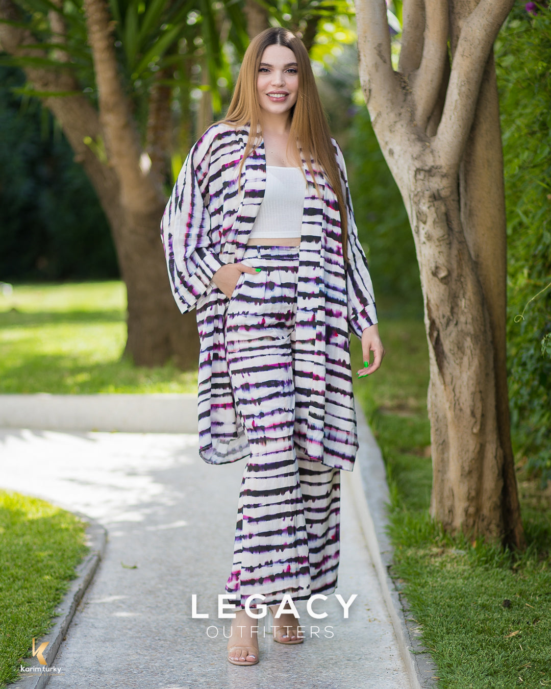 Set Kimono Purple Zebra