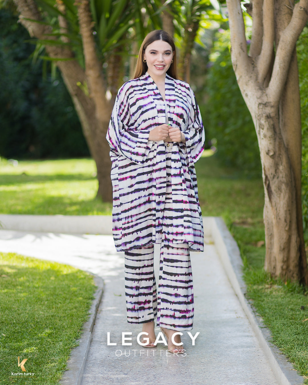 Set Kimono Purple Zebra