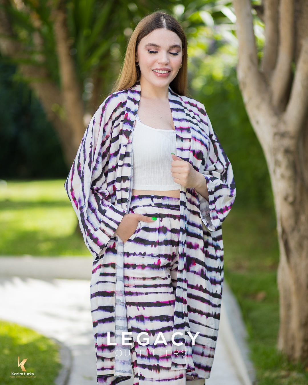 Set Kimono Purple Zebra