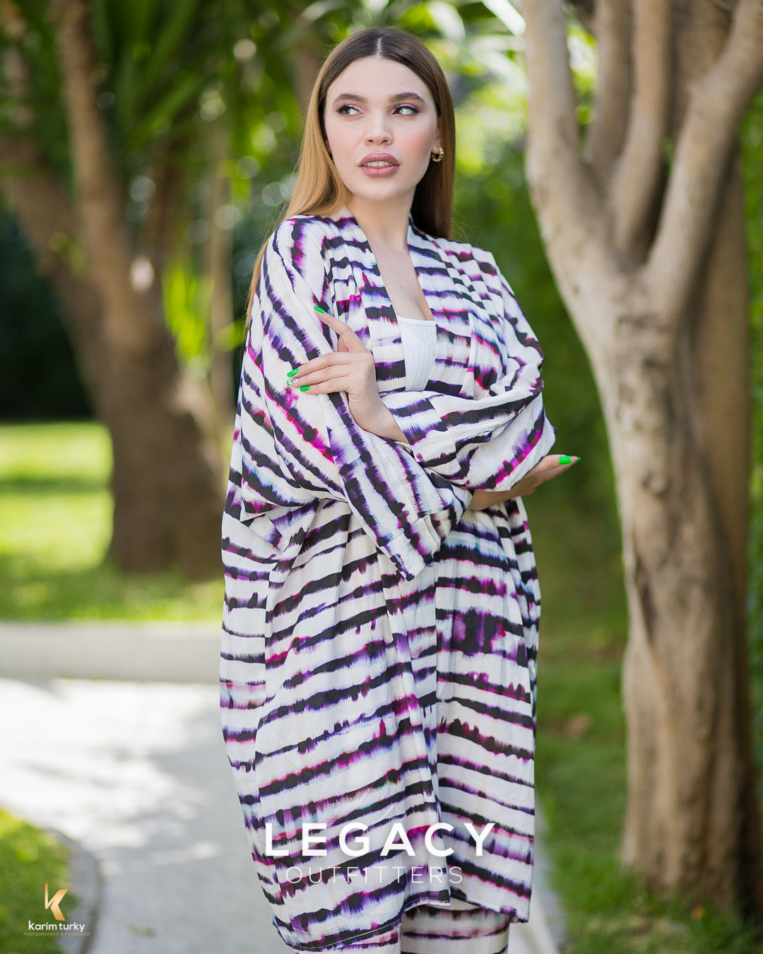 Set Kimono Purple Zebra