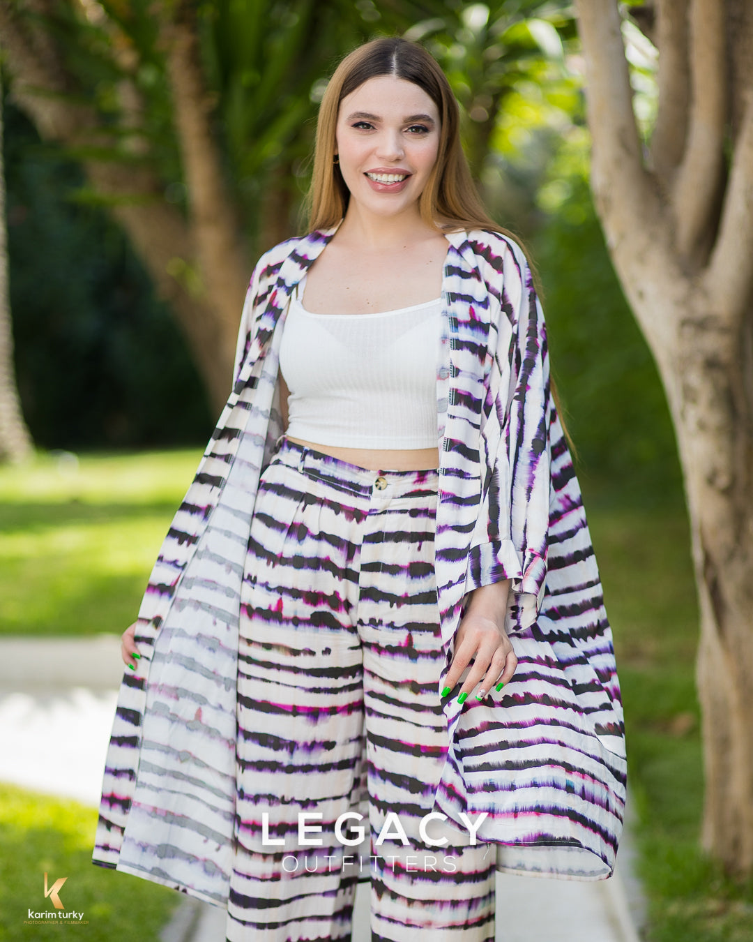 Set Kimono Purple Zebra