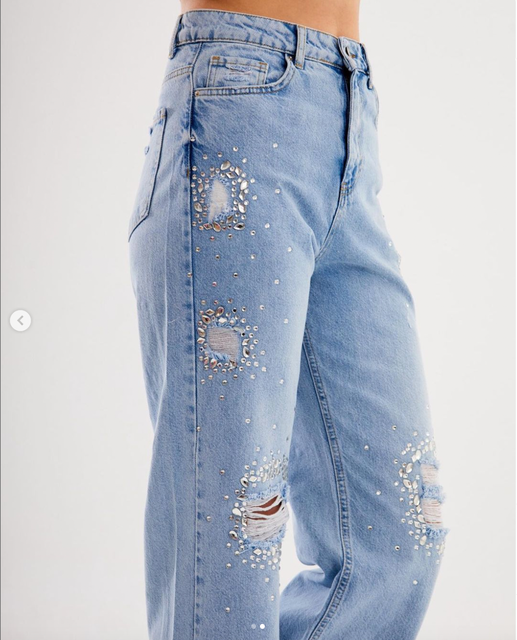 Pantalon en jean avec Estrass