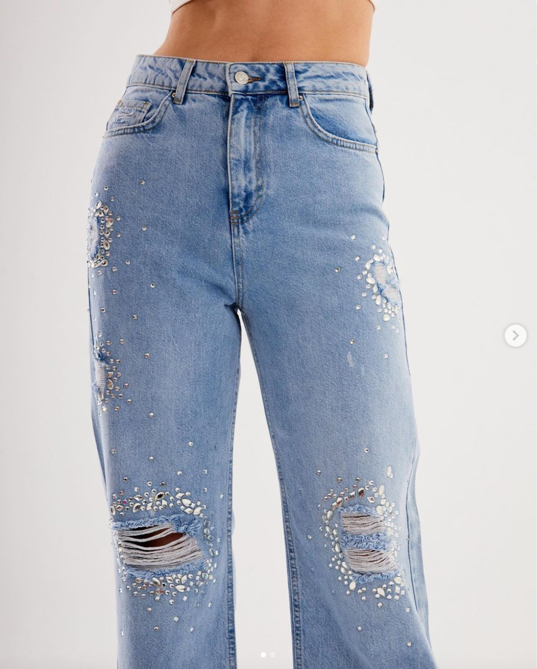 Pantalon en jean avec Estrass