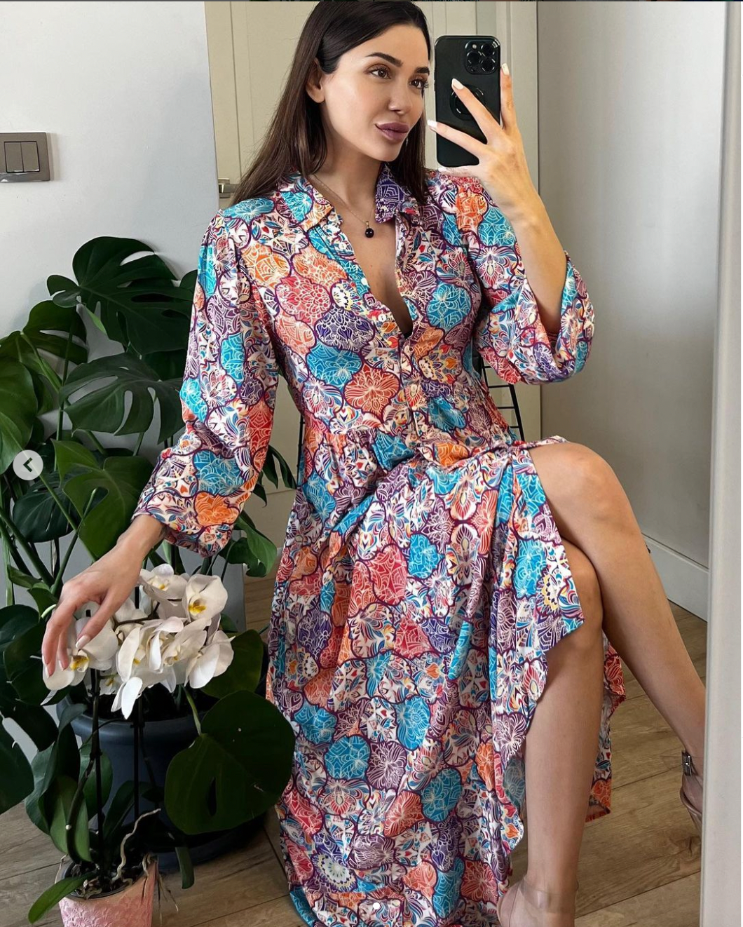 Robe longue à discount motif