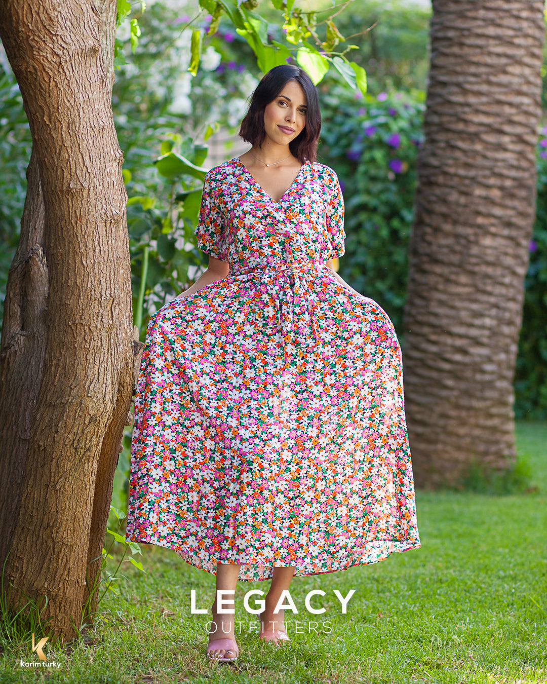 Robe « cache coeur fleurs »