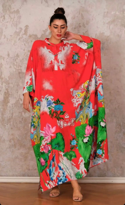 Robe longue oversize à fleurs d'été